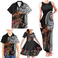 Samoan Warrior Art Tattoo Family Matching Tank Maxi Dress and Hawaiian Shirt Polynesian Pattern and Teuila LT03 - Polynesian Pride