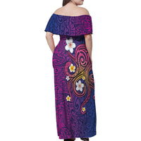 Hawaiian Octopus Tattoo and Frangipani Family Matching Off Shoulder Maxi Dress and Hawaiian Shirt LT03 - Polynesian Pride