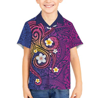 Hawaiian Octopus Tattoo and Frangipani Family Matching Off Shoulder Maxi Dress and Hawaiian Shirt LT03 Son's Shirt Purple - Polynesian Pride