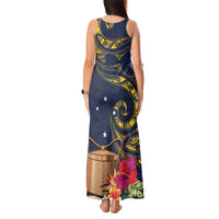 Tokelau Tokehega Day Tank Maxi Dress Coat of Arms with Polynesian Tattoo and Hibiscus LT03 - Polynesian Pride