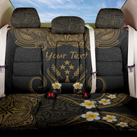 Personalised Kosrae Liberation Day Back Car Seat Cover Polynesian Tattoo and Plumeria Gold Color LT03 One Size Gold - Polynesian Pride