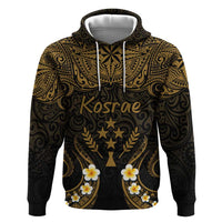 Personalised Kosrae Liberation Day Hoodie Polynesian Tattoo and Plumeria Gold Color LT03 Pullover Hoodie Gold - Polynesian Pride