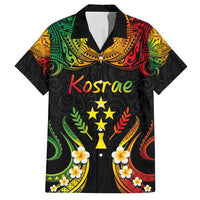 Personalised Kosrae Liberation Day Family Matching Summer Maxi Dress and Hawaiian Shirt Polynesian Tattoo and Plumeria Reggae Color LT03 Dad's Shirt - Short Sleeve Reggae - Polynesian Pride