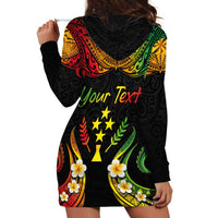 Personalised Kosrae Liberation Day Hoodie Dress Polynesian Tattoo and Plumeria Reggae Color LT03 - Polynesian Pride
