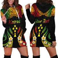 Personalised Kosrae Liberation Day Hoodie Dress Polynesian Tattoo and Plumeria Reggae Color LT03 - Polynesian Pride