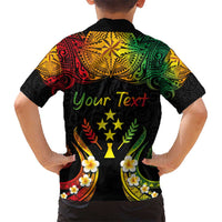 Personalised Kosrae Liberation Day Kid Hawaiian Shirt Polynesian Tattoo and Plumeria Reggae Color LT03 - Polynesian Pride
