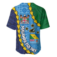Malampa Fiji Day Baseball Jersey National Symbols with Tapa Tribal and Polynesian Tattoo LT03 - Polynesian Pride