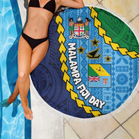 Malampa Fiji Day Beach Blanket National Symbols with Tapa Tribal and Polynesian Tattoo LT03 - Polynesian Pride