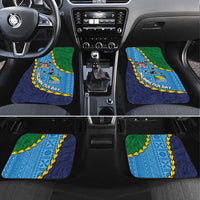 Malampa Fiji Day Car Mats National Symbols with Tapa Tribal and Polynesian Tattoo LT03 Set 4pcs Blue - Polynesian Pride