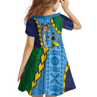 Malampa Fiji Day Family Matching Off Shoulder Maxi Dress and Hawaiian Shirt National Symbols with Tapa Tribal and Polynesian Tattoo LT03 - Polynesian Pride