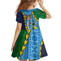 Malampa Fiji Day Family Matching Off Shoulder Short Dress and Hawaiian Shirt National Symbols with Tapa Tribal and Polynesian Tattoo LT03 - Polynesian Pride