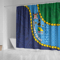 Malampa Fiji Day Shower Curtain National Symbols with Tapa Tribal and Polynesian Tattoo LT03 - Polynesian Pride