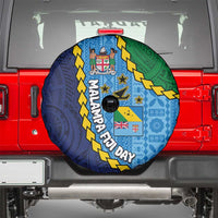 Malampa Fiji Day Spare Tire Cover National Symbols with Tapa Tribal and Polynesian Tattoo LT03 - Polynesian Pride