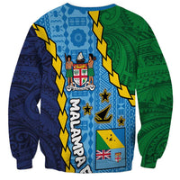 Malampa Fiji Day Sweatshirt National Symbols with Tapa Tribal and Polynesian Tattoo LT03 - Polynesian Pride