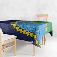 Malampa Fiji Day Tablecloth National Symbols with Tapa Tribal and Polynesian Tattoo LT03 - Polynesian Pride