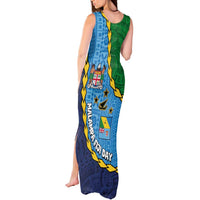 Malampa Fiji Day Tank Maxi Dress National Symbols with Tapa Tribal and Polynesian Tattoo LT03 - Polynesian Pride