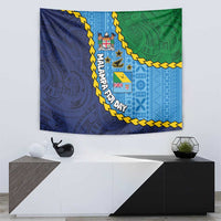 Malampa Fiji Day Tapestry National Symbols with Tapa Tribal and Polynesian Tattoo LT03 - Polynesian Pride