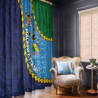 Malampa Fiji Day Window Curtain National Symbols with Tapa Tribal and Polynesian Tattoo LT03 - Polynesian Pride