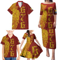 Tonga 676 Ngatu Tribal Tattoo Family Matching Puletasi and Hawaiian Shirt LT03 - Polynesian Pride