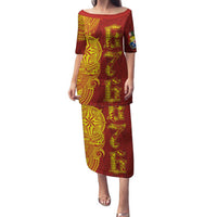 Tonga 676 Ngatu Tribal Tattoo Family Matching Puletasi and Hawaiian Shirt LT03 Mom's Dress Red - Polynesian Pride