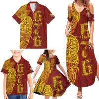 Tonga 676 Ngatu Tribal Tattoo Family Matching Summer Maxi Dress and Hawaiian Shirt LT03 - Polynesian Pride