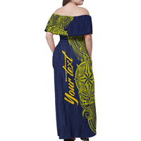 Personalised Tokelau Classic Ngatu Motifs Family Matching Off Shoulder Maxi Dress and Hawaiian Shirt LT03 - Polynesian Pride