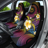 Hawaiian Plumeria Turtle Tribal Spiral Polynesian Tattoo Car Seat Cover Fanciful Color LT03 - Polynesian Pride
