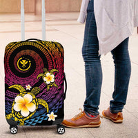 Hawaiian Plumeria Turtle Tribal Spiral Polynesian Tattoo Luggage Cover Fanciful Color LT03 Gradient - Polynesian Pride