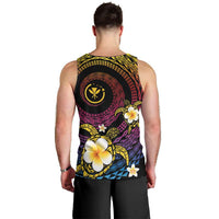 Hawaiian Plumeria Turtle Tribal Spiral Polynesian Tattoo Men Tank Top Fanciful Color LT03 - Polynesian Pride