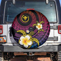 Hawaiian Plumeria Turtle Tribal Spiral Polynesian Tattoo Spare Tire Cover Fanciful Color LT03 Gradient - Polynesian Pride