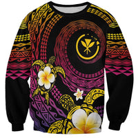 Hawaiian Plumeria Turtle Tribal Spiral Polynesian Tattoo Sweatshirt Fanciful Color