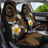 Hawaiian Plumeria Turtle Tribal Spiral Polynesian Tattoo Car Seat Cover Gold Color LT03 - Polynesian Pride