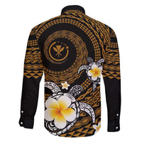 Hawaiian Plumeria Turtle Tribal Spiral Polynesian Tattoo Family Matching Mermaid Dress and Hawaiian Shirt Gold Color LT03 - Polynesian Pride