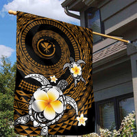 Hawaiian Plumeria Turtle Tribal Spiral Polynesian Tattoo Garden Flag Gold Color LT03 - Polynesian Pride