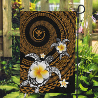 Hawaiian Plumeria Turtle Tribal Spiral Polynesian Tattoo Garden Flag Gold Color LT03 Garden Flag Gold - Polynesian Pride