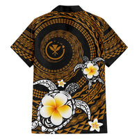 Hawaiian Plumeria Turtle Tribal Spiral Polynesian Tattoo Hawaiian Shirt Gold Color LT03 - Polynesian Pride