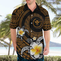 Hawaiian Plumeria Turtle Tribal Spiral Polynesian Tattoo Hawaiian Shirt Gold Color LT03 - Polynesian Pride