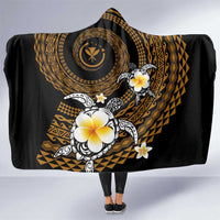 Hawaiian Plumeria Turtle Tribal Spiral Polynesian Tattoo Hooded Blanket Gold Color LT03 One Size Gold - Polynesian Pride