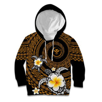 Hawaiian Plumeria Turtle Tribal Spiral Polynesian Tattoo Kid Hoodie Gold Color LT03 Hoodie Gold - Polynesian Pride