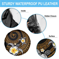 Hawaiian Plumeria Turtle Tribal Spiral Polynesian Tattoo Spare Tire Cover Gold Color LT03 - Polynesian Pride