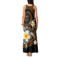 Hawaiian Plumeria Turtle Tribal Spiral Polynesian Tattoo Tank Maxi Dress Gold Color LT03 - Polynesian Pride