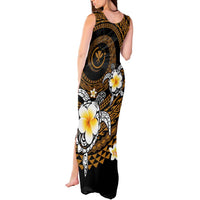 Hawaiian Plumeria Turtle Tribal Spiral Polynesian Tattoo Tank Maxi Dress Gold Color LT03 - Polynesian Pride