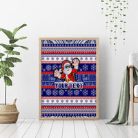 Custom American Samoa Christmas Canvas Wall Art Samoan Coat of Arms and Cool Santa Ornament Style LT03 - Polynesian Pride