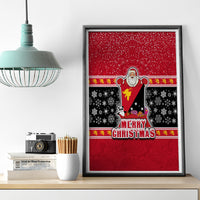 Papua New Guinea Christmas Canvas Wall Art Santa With Flag Of PNG Polynesian Tribal Xmas Vibe LT03 - Polynesian Pride
