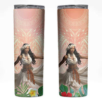 Woman Polynesian Tattoos Skinny Tumbler Tropical Flower - Peach Fuzz Color LT03 Peach Fuzz - Polynesian Pride