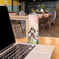 Woman Polynesian Tattoos Skinny Tumbler Tropical Flower - Peach Fuzz Color LT03 - Polynesian Pride