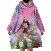 Woman Polynesian Tattoos Wearable Blanket Hoodie Tropical Flower - Sweets Vibrant Color LT03 - Polynesian Pride