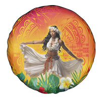 Woman Polynesian Tattoos Spare Tire Cover Tropical Flower - Vibrant Hot Color LT03 - Polynesian Pride