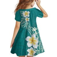 Plumeria Family Matching Off Shoulder Maxi Dress and Hawaiian Shirt Polynesian Tribal Frangipani Teal LT03 - Polynesian Pride