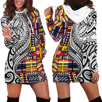 Niue Hiapo and Maori Decoration Tattoos Hoodie Dress LT03 - Polynesian Pride